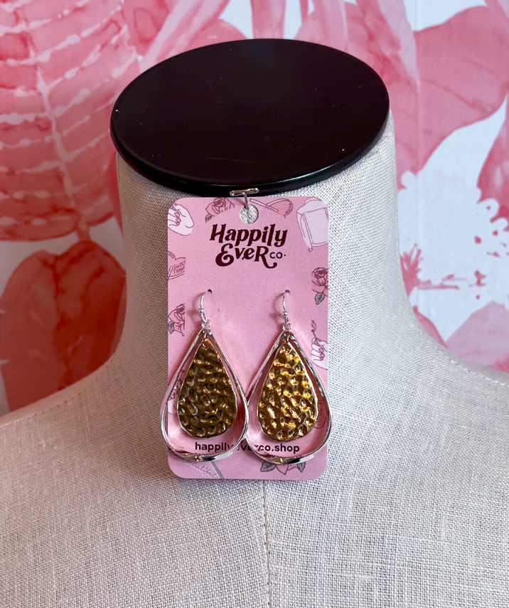 Hammered Double Teardrop Earrings in Mixed Metals *Final Sale*