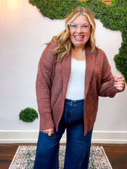 Wrapped & Woven Cardigan in Dark Brown