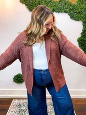Wrapped & Woven Cardigan in Dark Brown