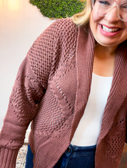 Wrapped & Woven Cardigan in Dark Brown