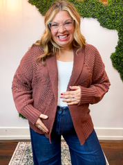 Wrapped & Woven Cardigan in Dark Brown
