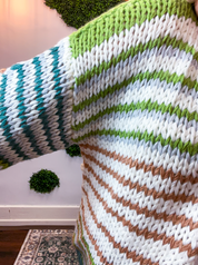 Evergreen Striped Open Cardigan