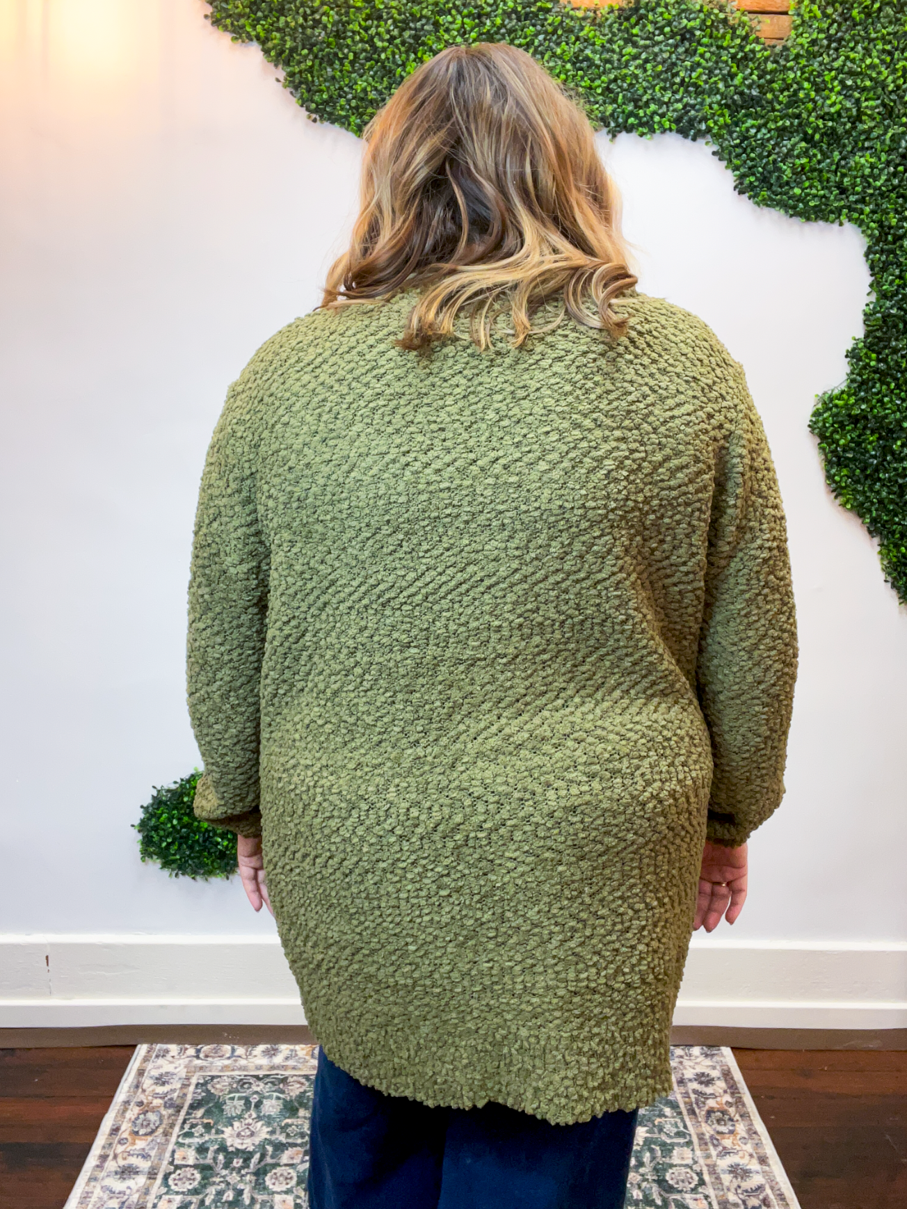 Popcorn Perfect Cardigan in Olive
