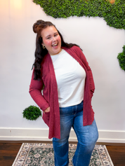Cider Season Cardigan in Burgundy