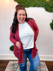 Cider Season Cardigan in Burgundy