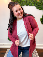 Cider Season Cardigan in Burgundy