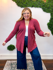 Cider Season Cardigan in Burgundy