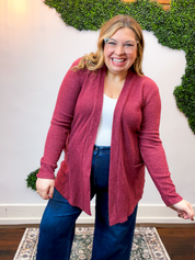 Cider Season Cardigan in Burgundy