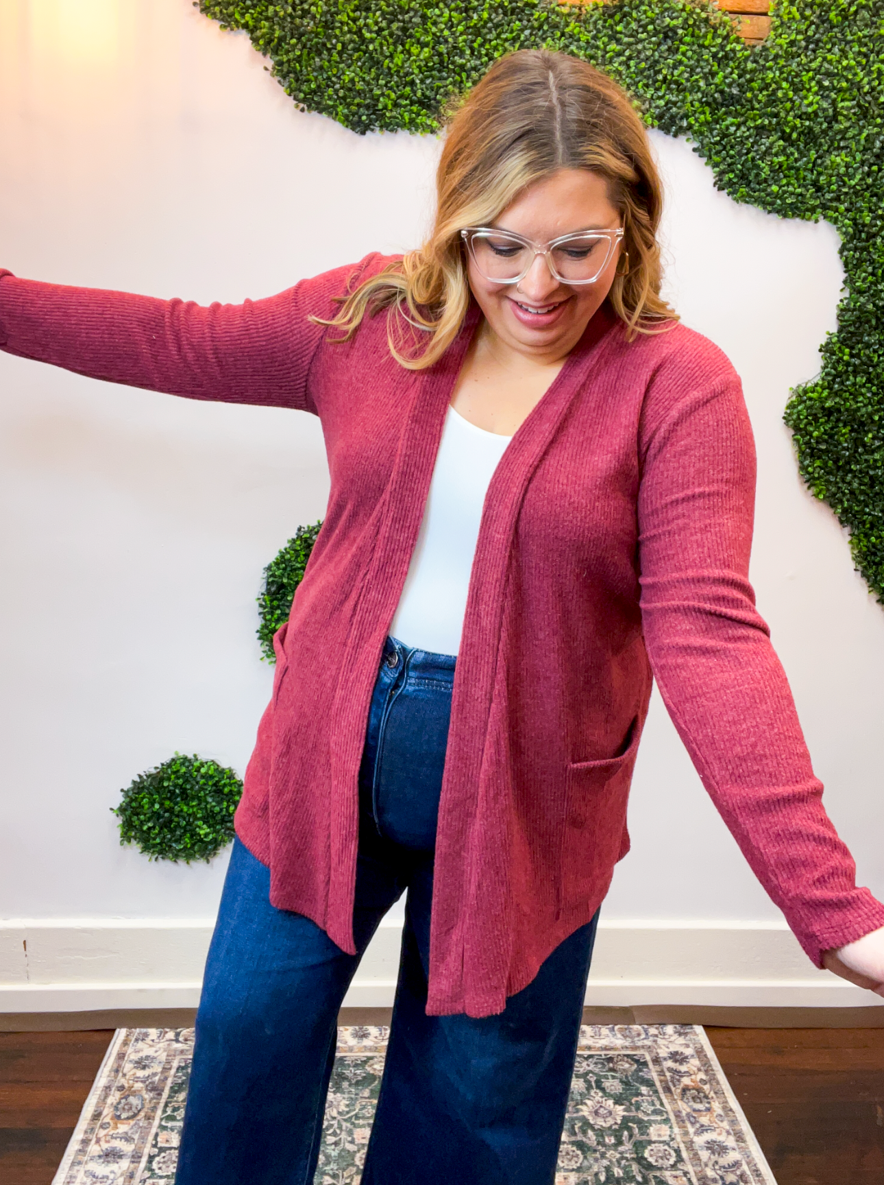 Cider Season Cardigan in Burgundy