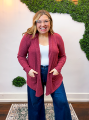 Cider Season Cardigan in Burgundy