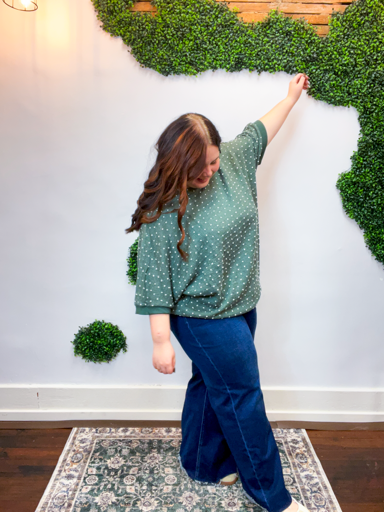 Easel | Dotted Charm Sweater in Teal