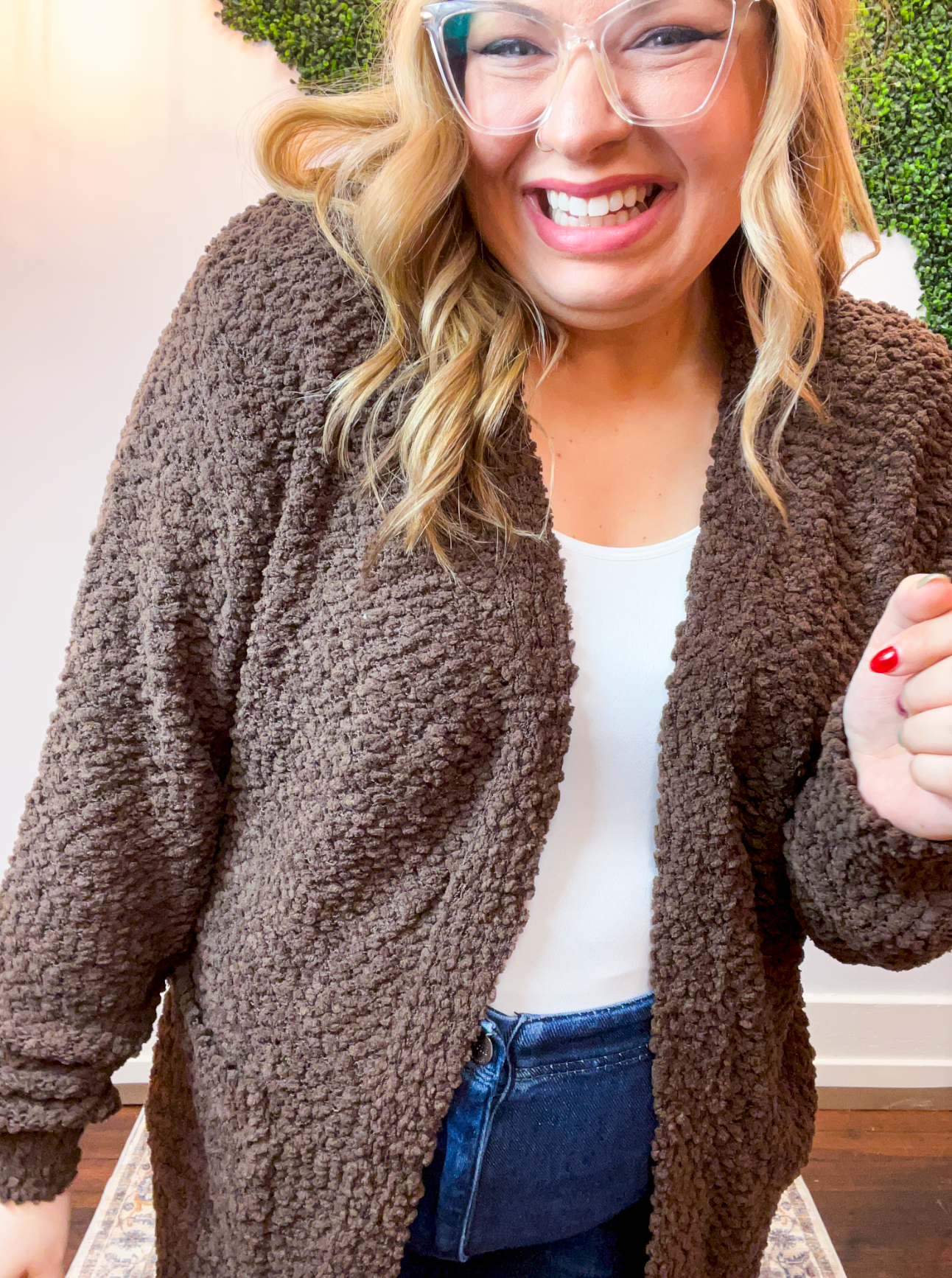 Popcorn Perfect Cardigan in Chocolate