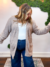 Popcorn Perfect Cardigan in Ash Mocha