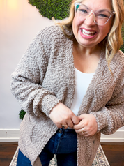 Popcorn Perfect Cardigan in Ash Mocha