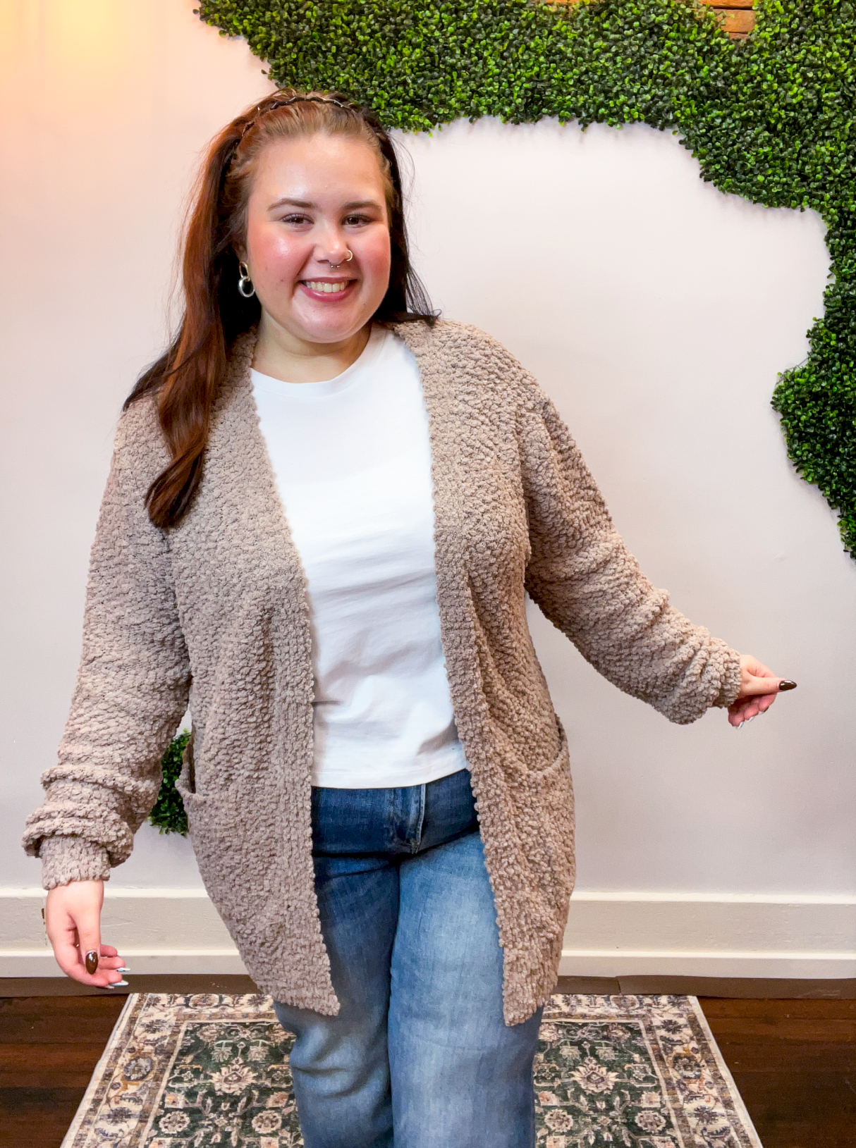 Popcorn Perfect Cardigan in Ash Mocha
