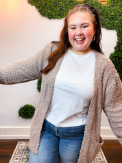 Popcorn Perfect Cardigan in Ash Mocha