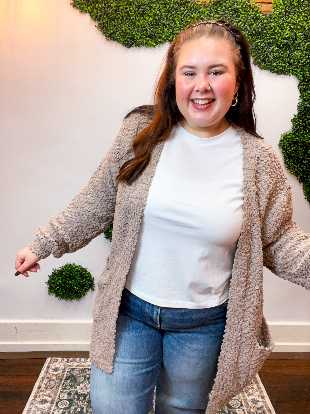 Popcorn Perfect Cardigan in Ash Mocha