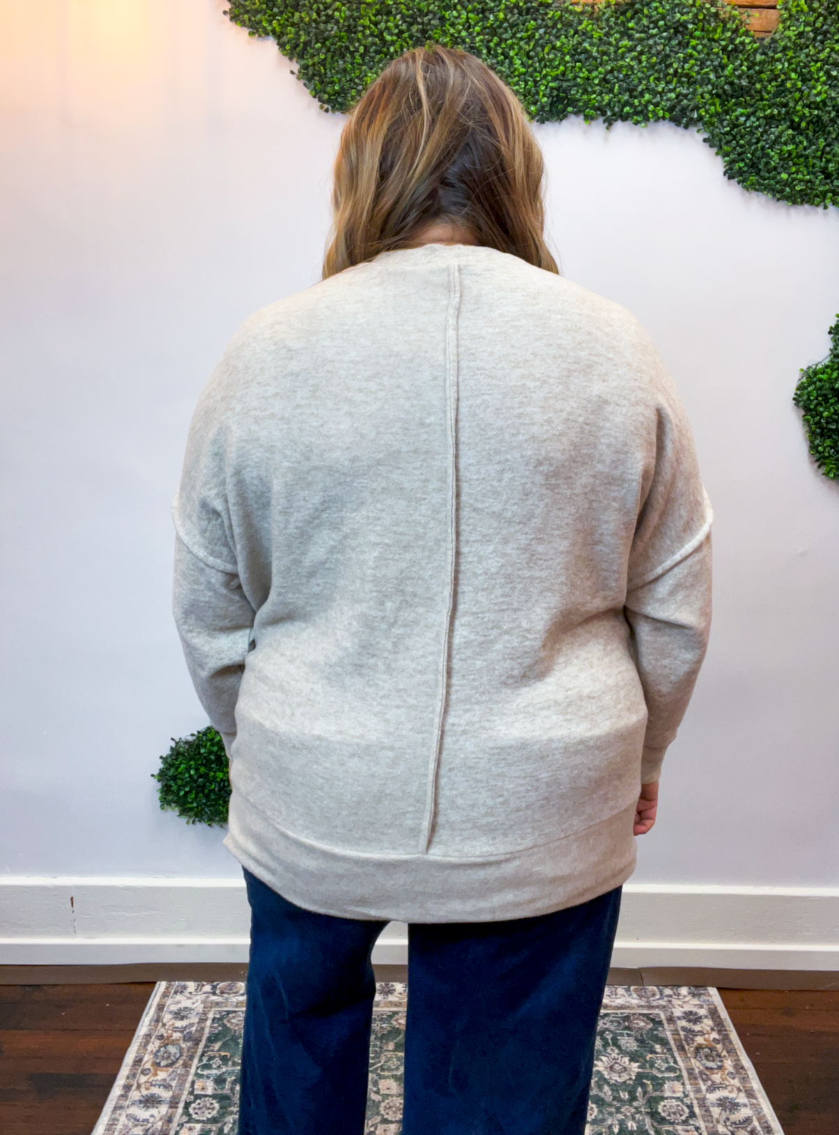Soft Seam Drop Shoulder Top in Heather Mocha