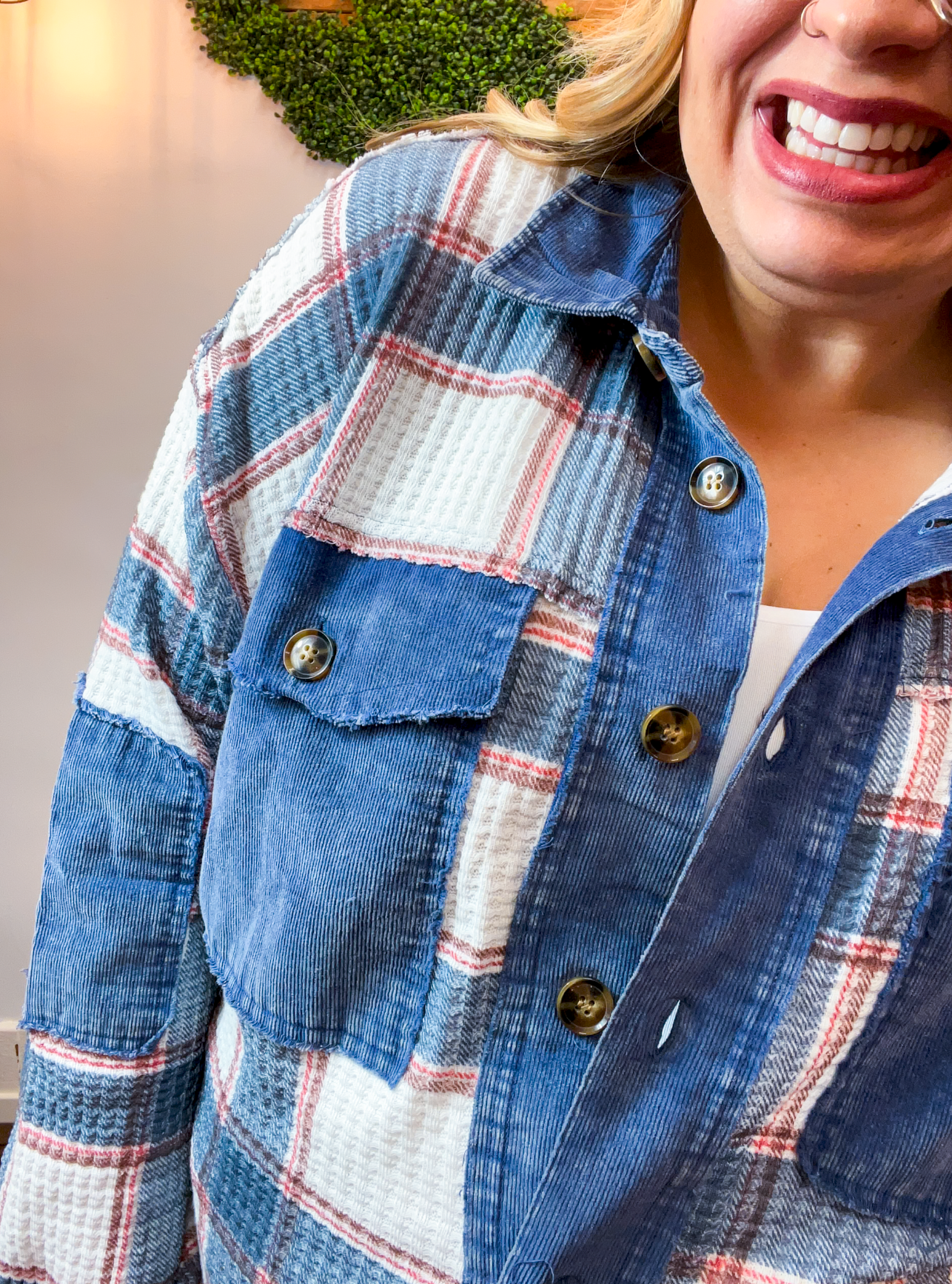 Crossroads Plaid Thermal Shacket