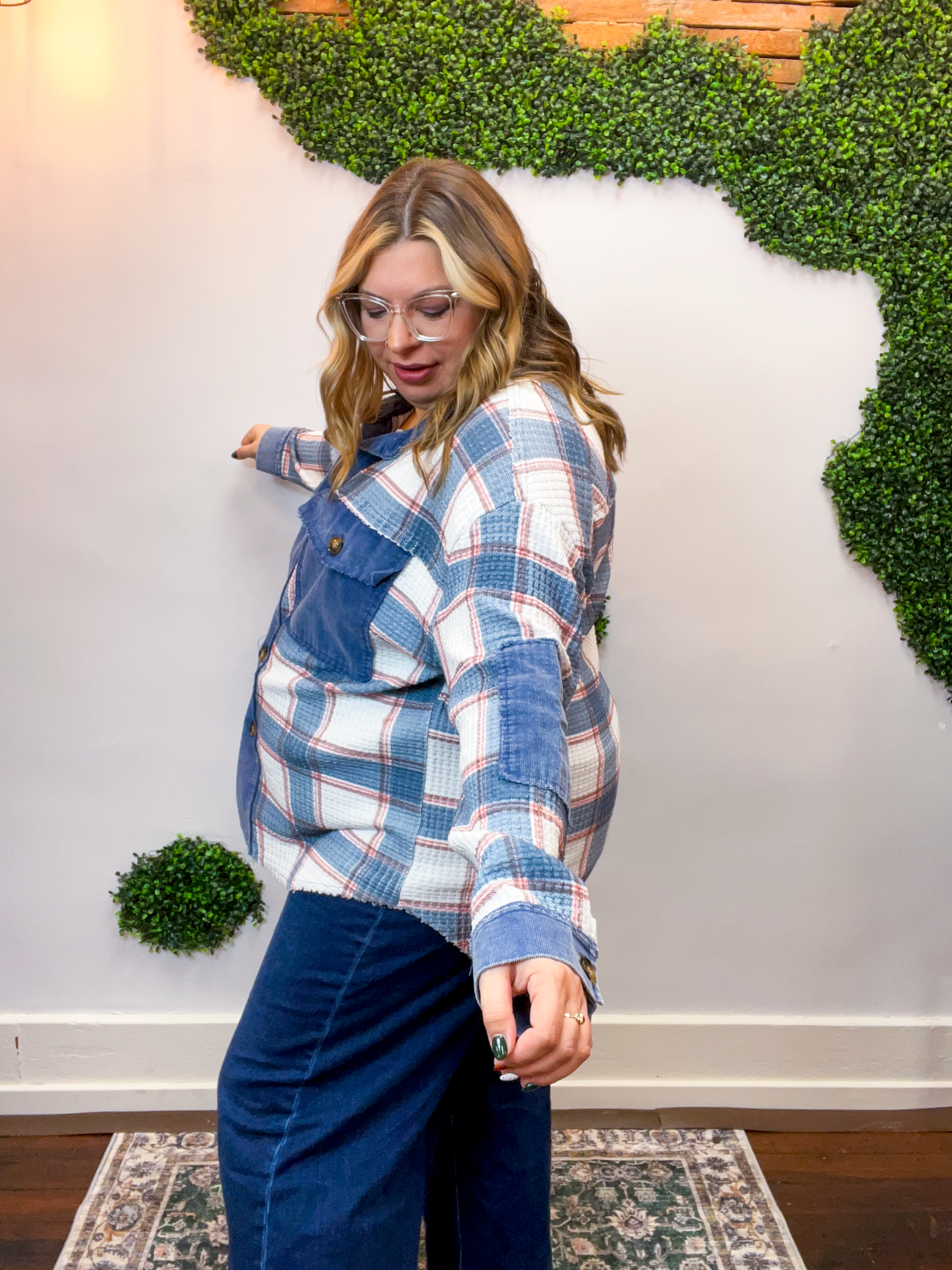 Crossroads Plaid Thermal Shacket