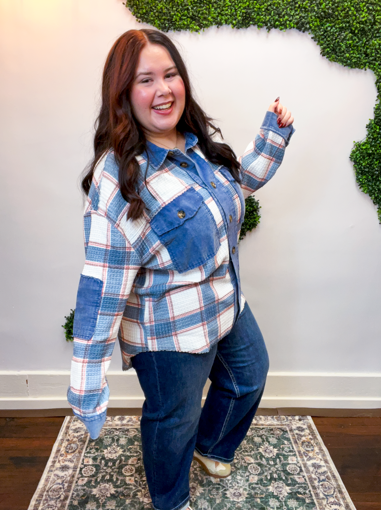 Crossroads Plaid Thermal Shacket