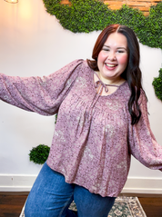 Tied in Bloom Blouse in Dusty Rose