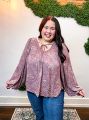 Tied in Bloom Blouse in Dusty Rose