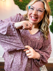 Tied in Bloom Blouse in Dusty Rose