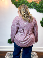Tied in Bloom Blouse in Dusty Rose