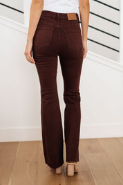 High Rise Tummy Control Flare Judy Blue Jeans in Espresso