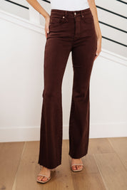 High Rise Tummy Control Flare Judy Blue Jeans in Espresso