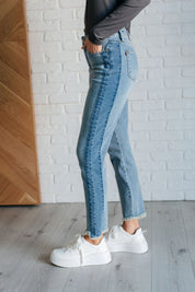 High Rise Side Panel Detail Slim Fit Judy Blue Jeans