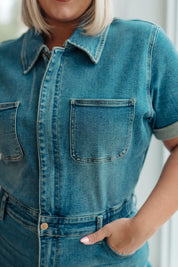 Short Sleeve Denim Judy Blue Jumpsuit