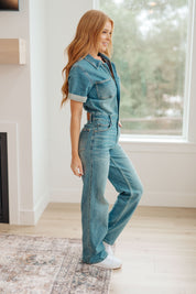 Short Sleeve Denim Judy Blue Jumpsuit