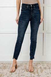 High Rise Tummy Control Step Hem Skinny Judy Blue Jeans