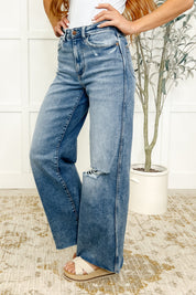 High Rise Vintage Wash Wide Leg Judy Blue Jeans
