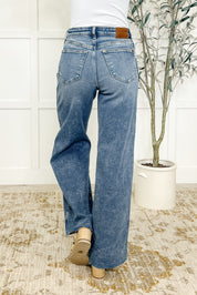 High Rise Vintage Wash Wide Leg Judy Blue Jeans