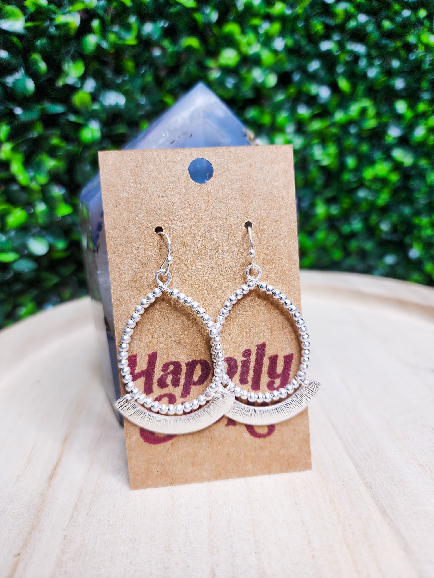 Textured Arch &amp; Teardrop Dangle Earrings *Final Sale*