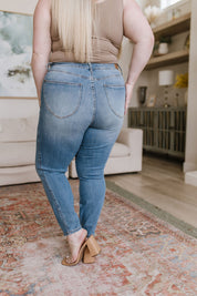 High Rise Tummy Control Shield Pocket Skinny Judy Blue Jeans