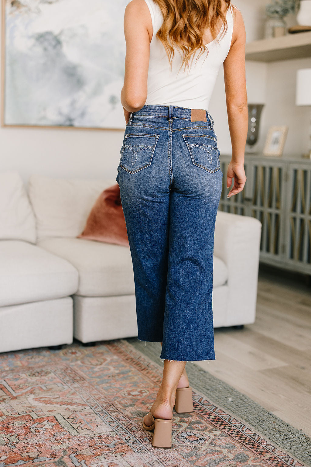 High Rise Wide Leg Crop Judy Blue Jeans