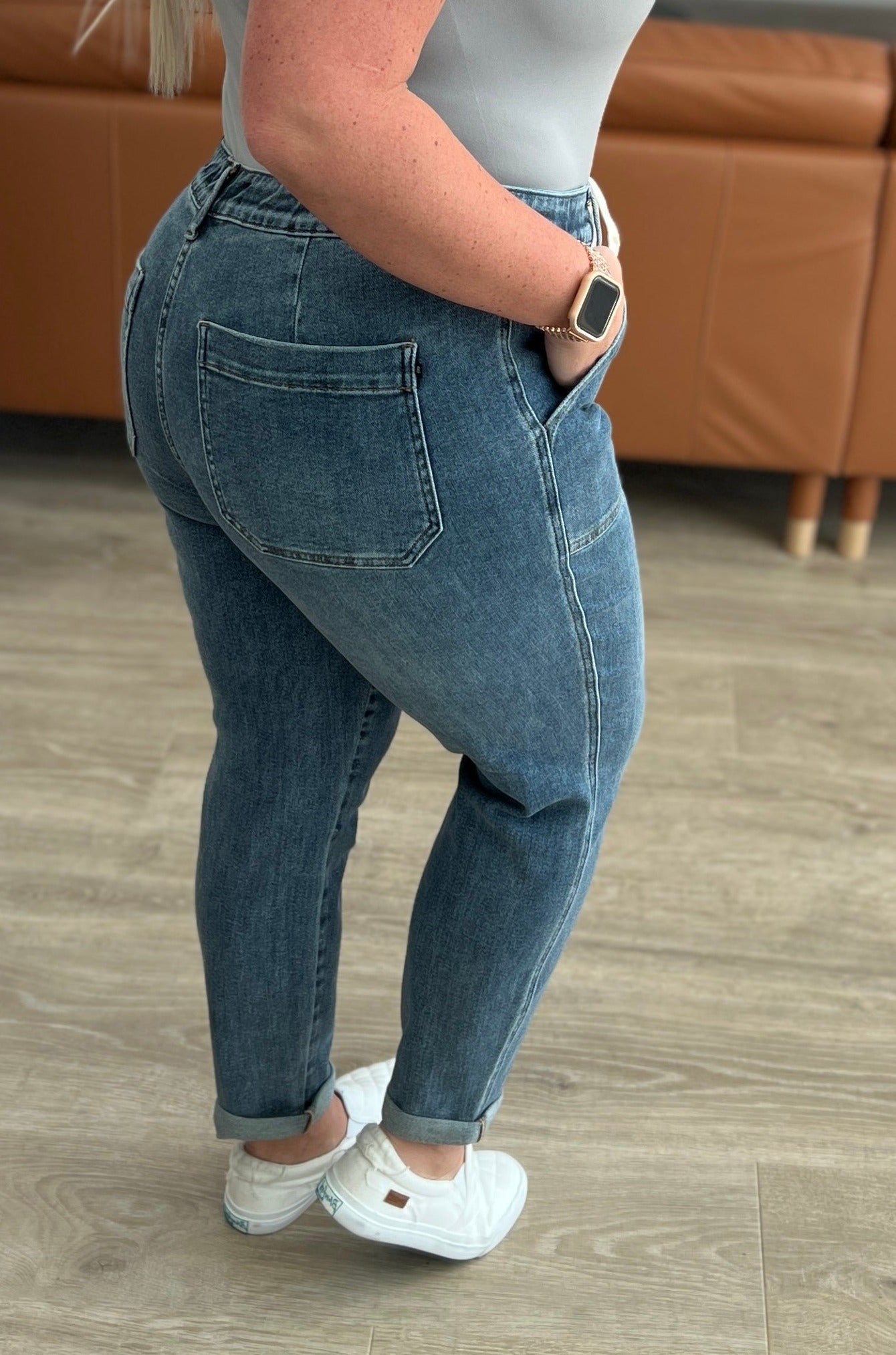 Pull On Denim Judy Blue Joggers in Medium Wash