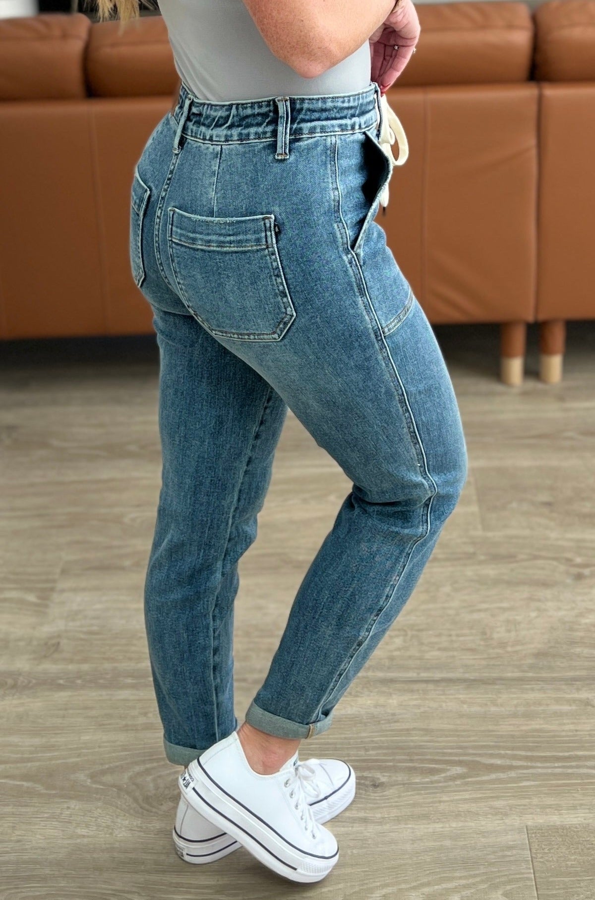 Pull On Denim Judy Blue Joggers in Medium Wash