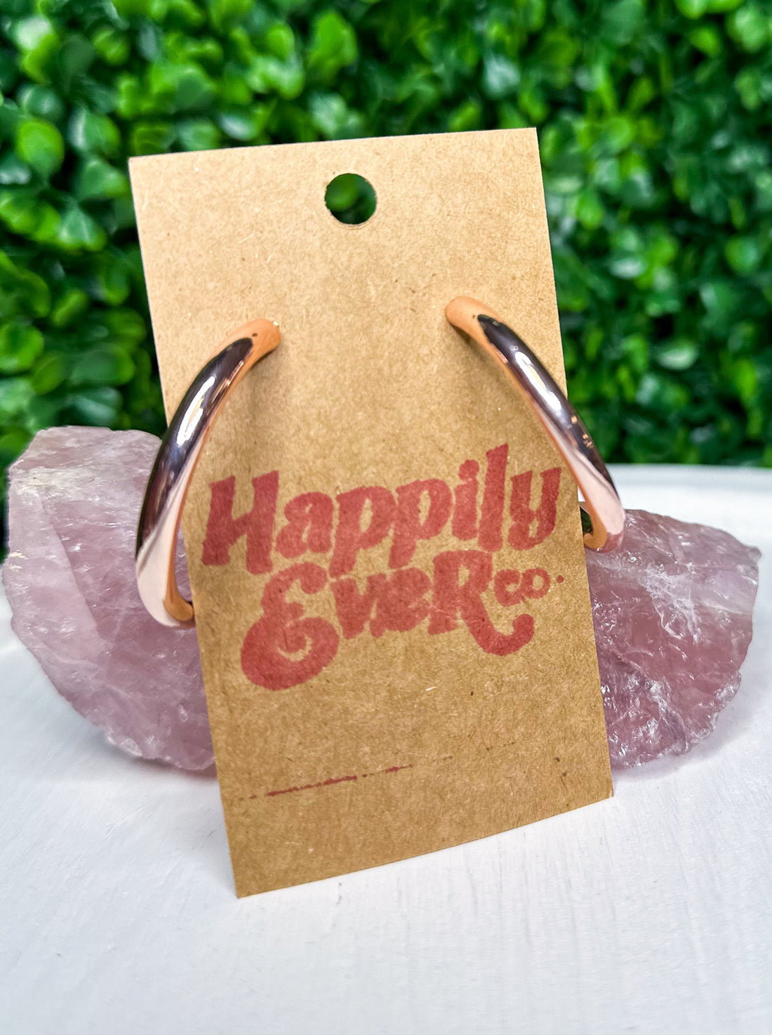 Hollow Aluminum Coated Hoop Earrings - Light Pink *Final Sale*