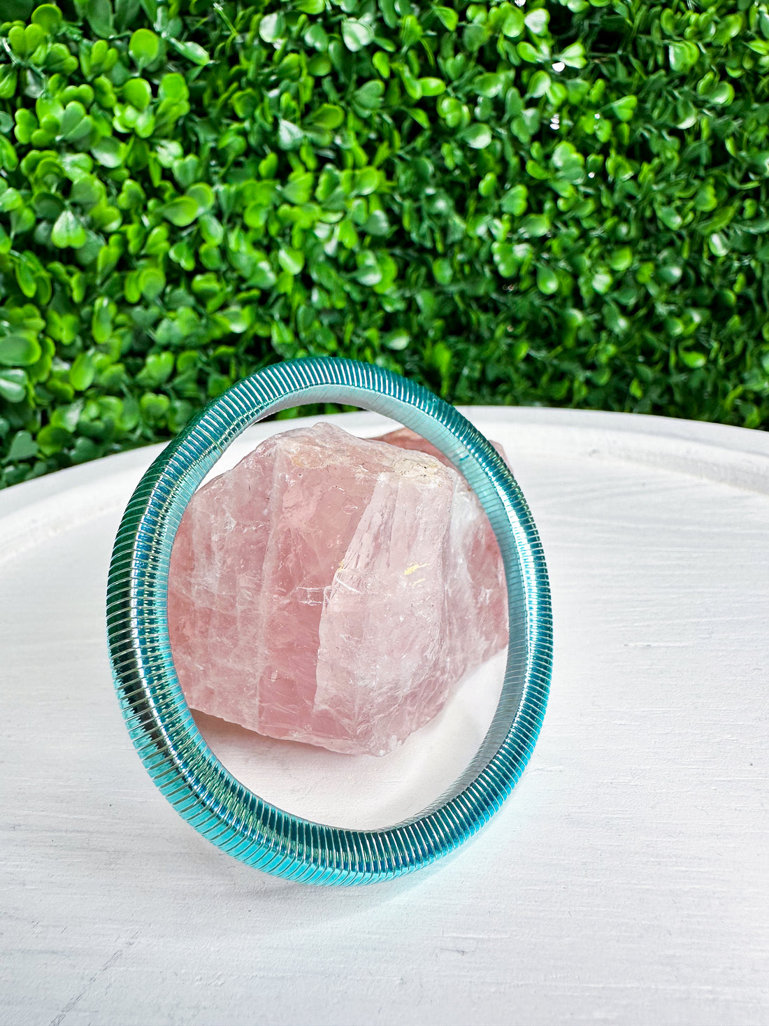 Aluminum Coated Herringbone Bracelet - Turquoise *Final Sale*