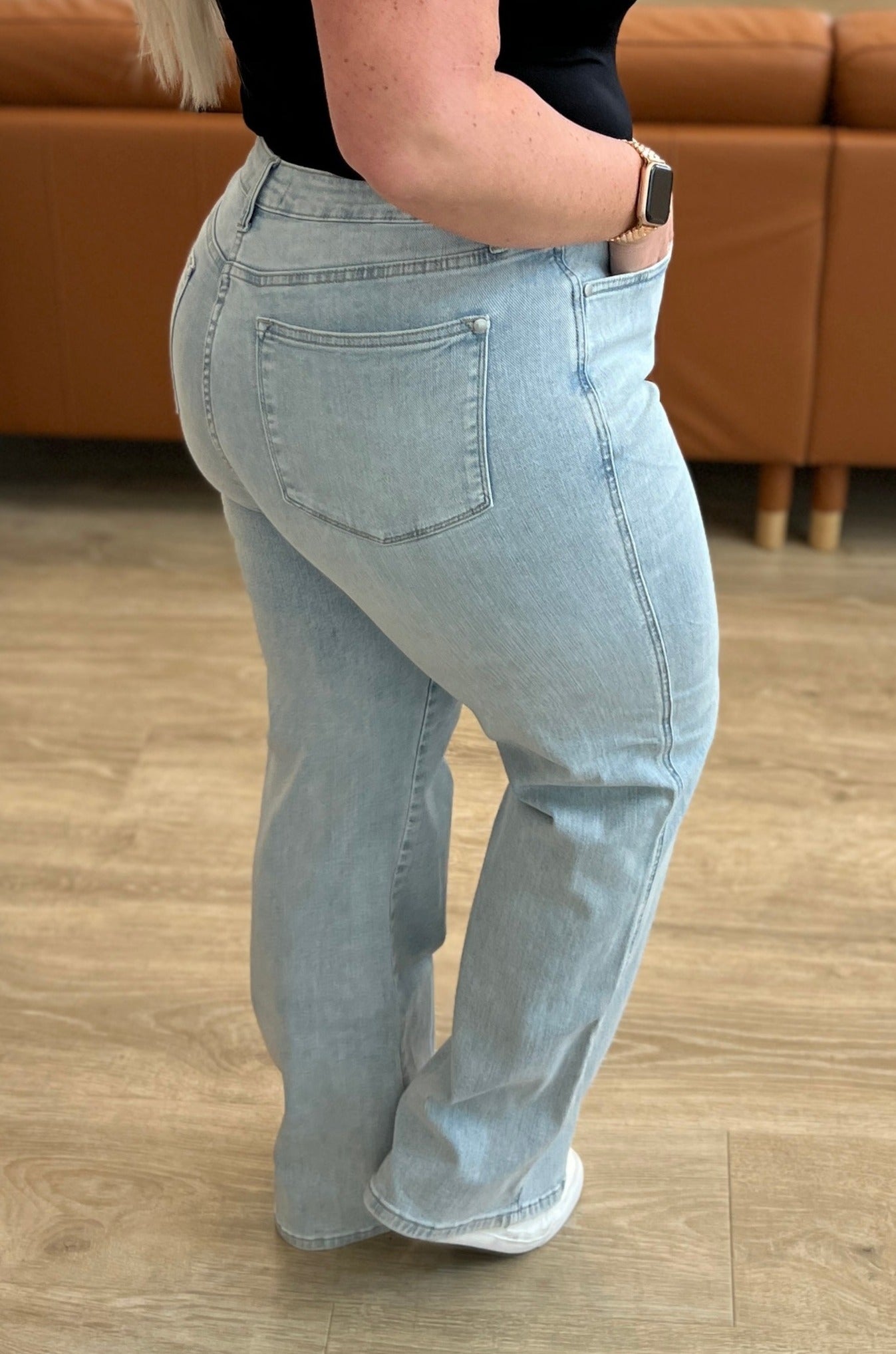 High Rise Tummy Control Vintage Wash Straight Judy Blue Jeans