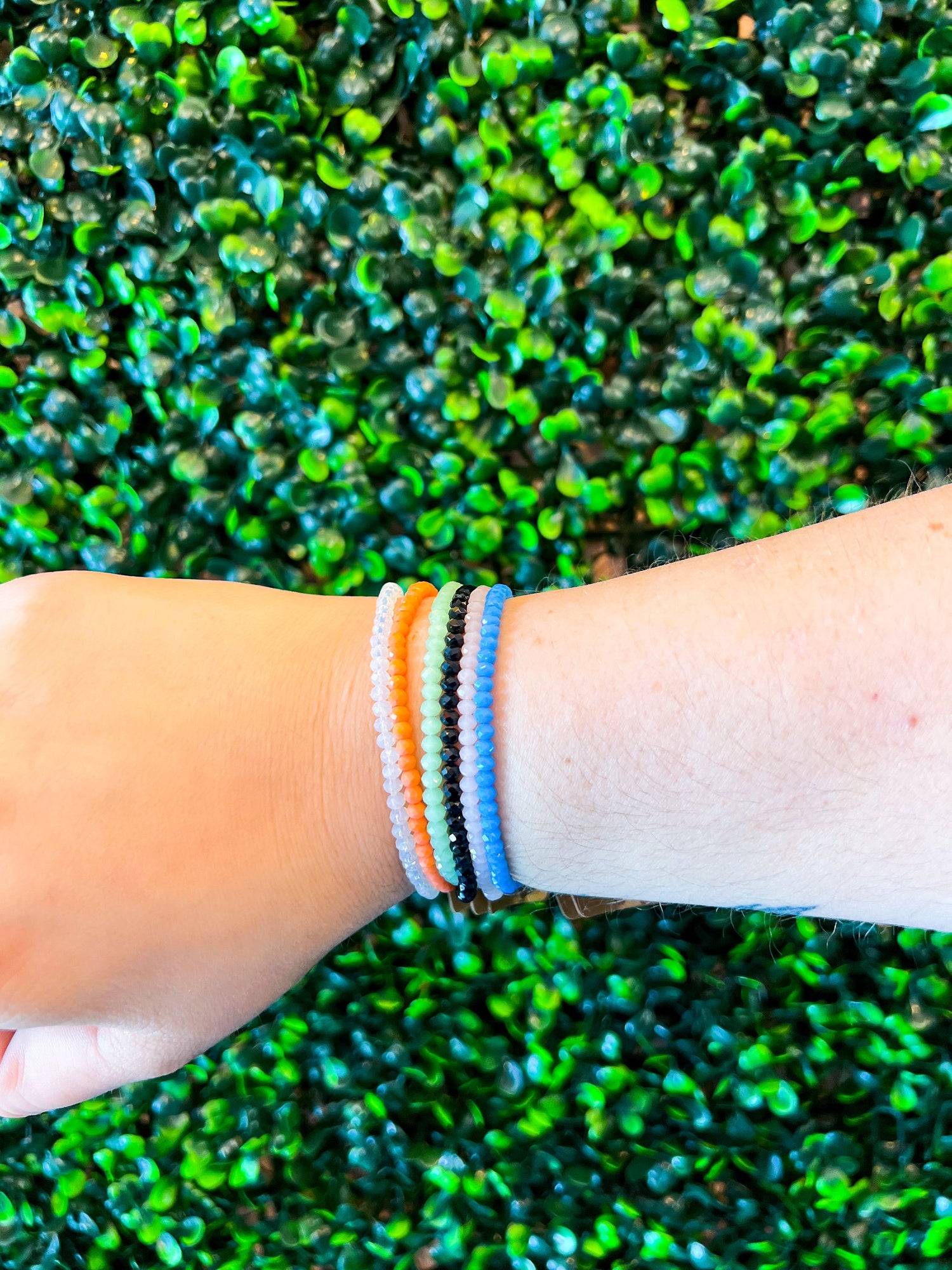Glass Sparkle Stretch Bracelet - Rose *FINAL SALE*