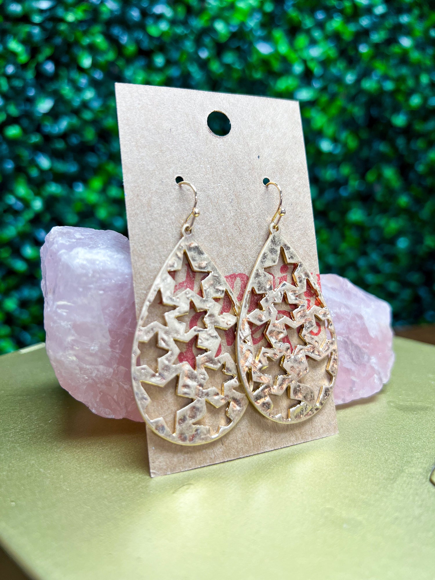 Gold Star Cut Out Teardrop Earrings *FINAL SALE*