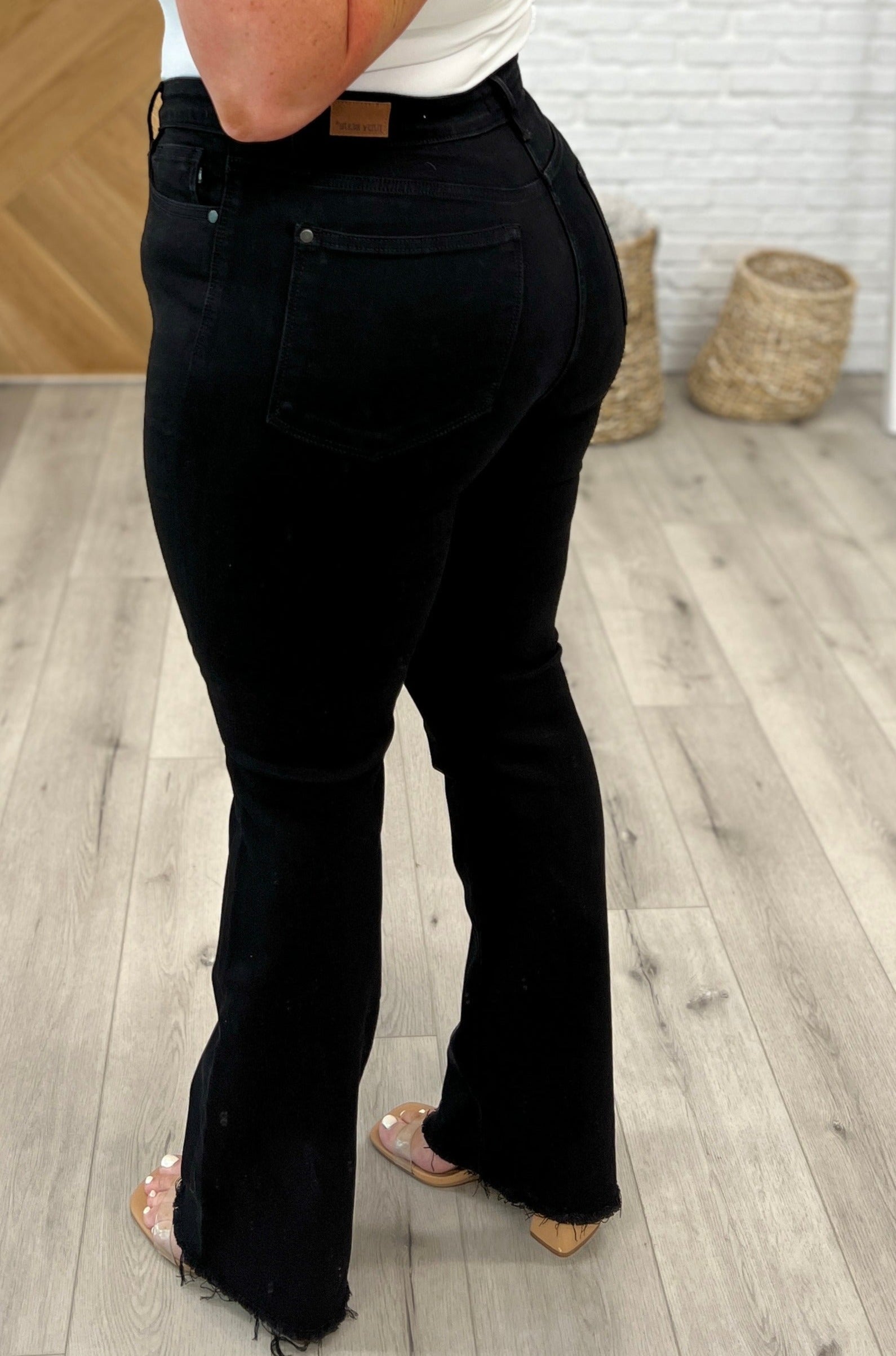 Black high waisted shops button jeans