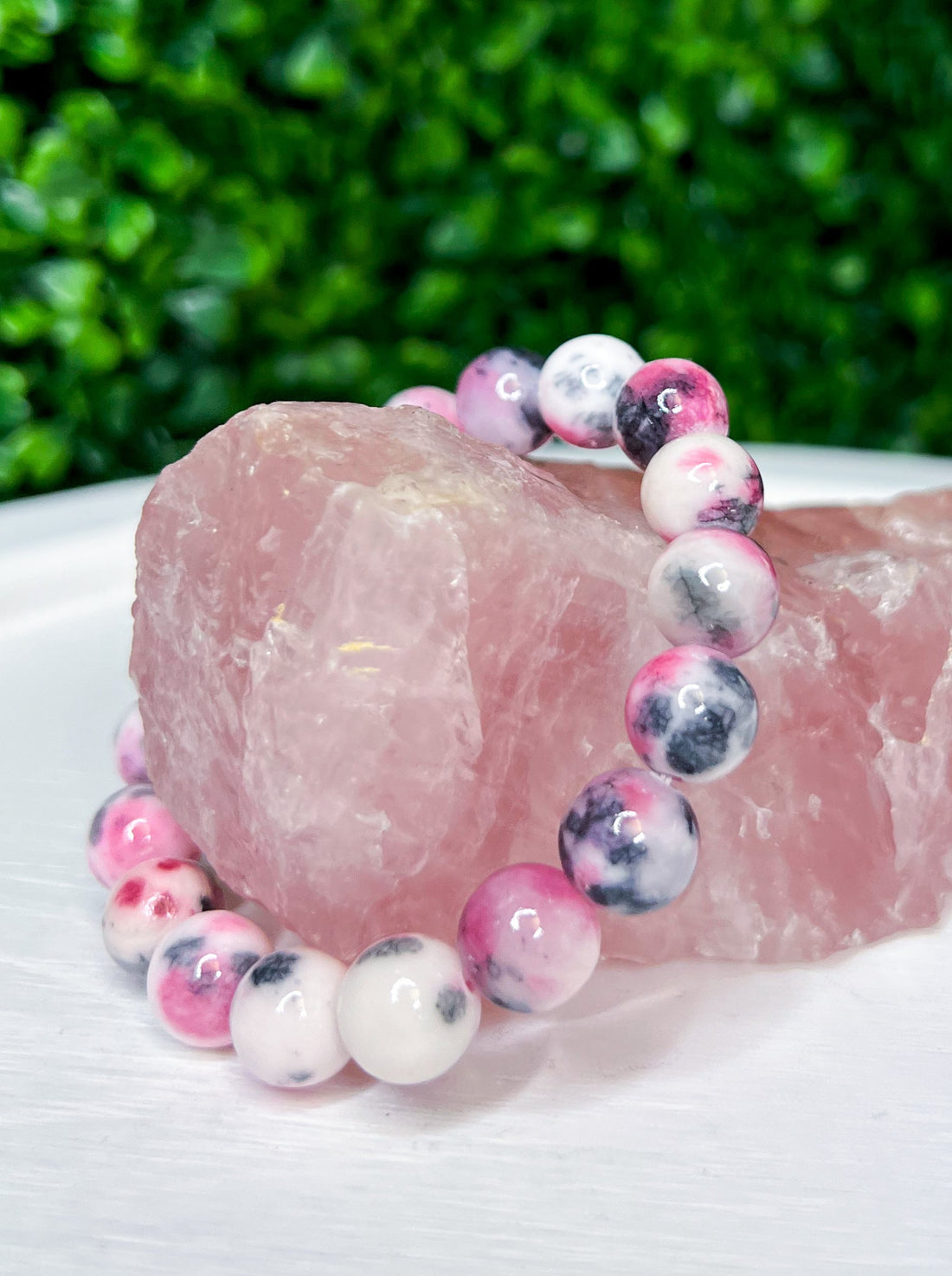 Semi Precious 10mm Pink Tree Agate Bracelet *Final Sale*