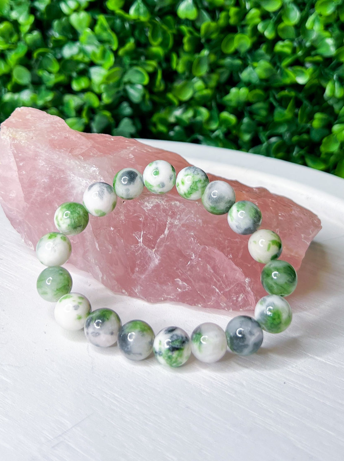 Semi Precious 10mm Green Tree Agate Bracelet *Final Sale*